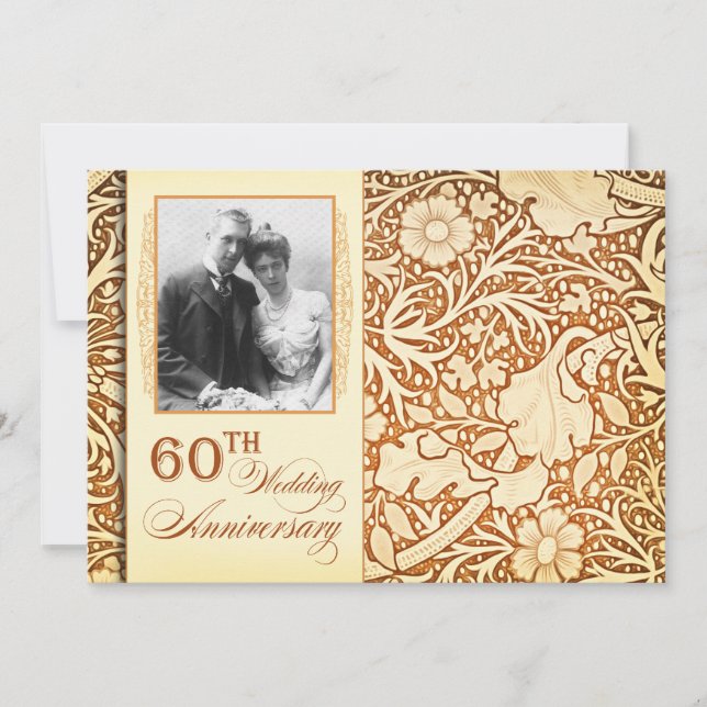 60-års bröllopsjubileum fotoinbjudningar inbjudningar (Framsida)