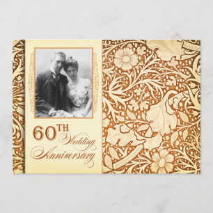 60-års bröllopsjubileum fotoinbjudningar inbjudningar