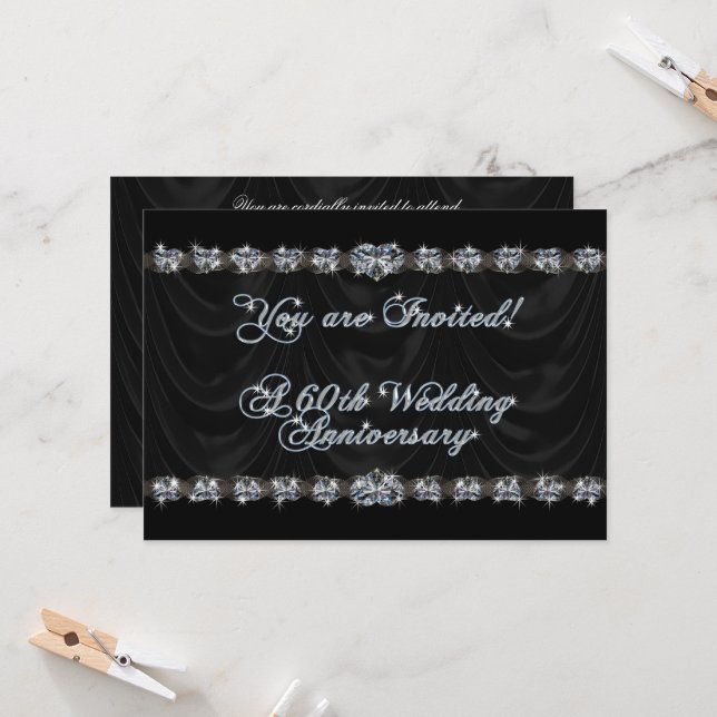 60-års bröllopsjubileum inbjudan kort (Fram/Back In Situ)