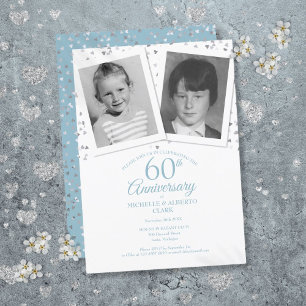 60-års diamant bröllopsdag barnbilder inbjudningar