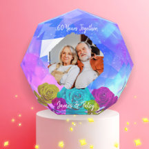 60-års diamantbröllops blommiga minnessak