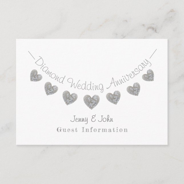 60-års diamantbröllopsfirande fest detaljer tilläggskort (Framsida)