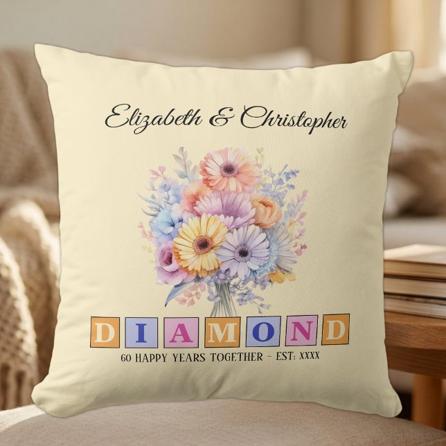 60-års diamantjubileum blommande persika kudde (Skapare uppladdad)