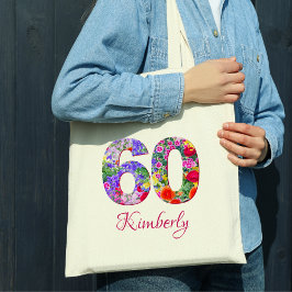 60 års elegant blommigt blommar till väskan tygkasse