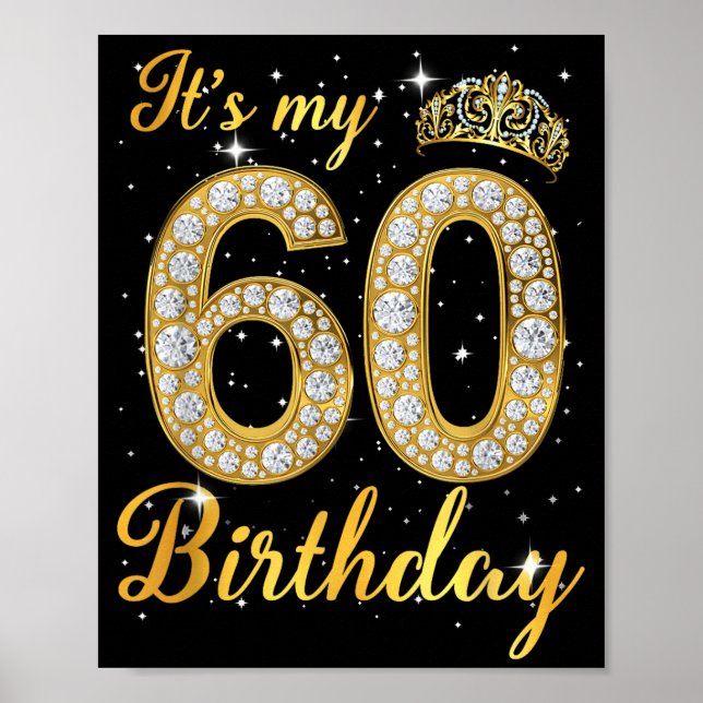 60-års födelsedag drottning diamant krona 60 år ga poster (Framsidan)