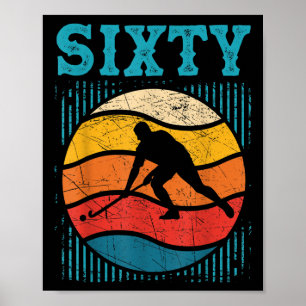 60-års födelsedag Retro landhockey 60 år gammal ma Poster