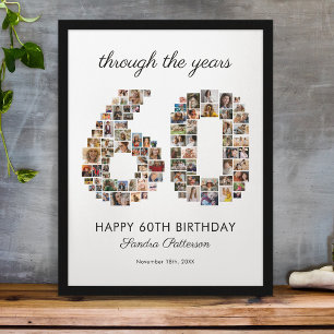 60-års födelsedags fotocollage poster