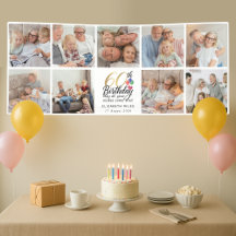 60-års födelsedags fotokollage guldskript typograf