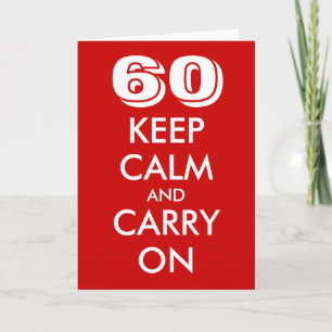 60 års födelsedagskort   Behållans lugn och fortsä Kort