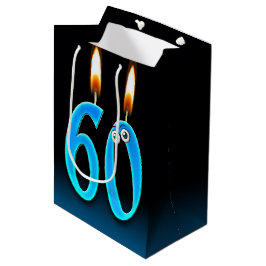 60-års födelsedagsljus Medium presentpåse