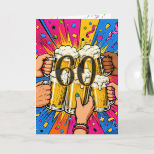 60-års födelsedagsölskål i Pop Art Kort