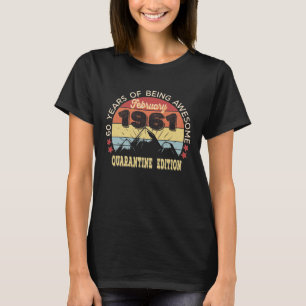 60 års gammal gåva februari 1961 60 födelsedaga t shirt