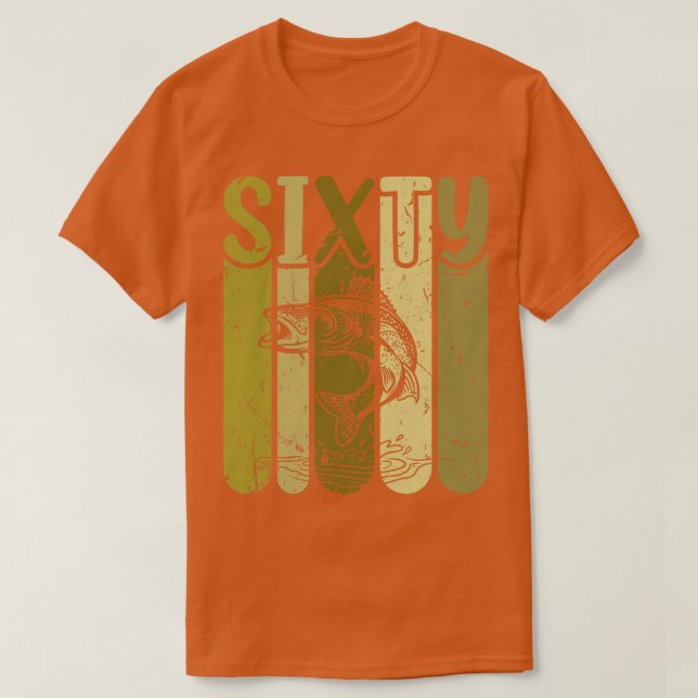 60 års gammalt Walleye-fiske 60:e födelsedagen T Shirt (Design framsida)