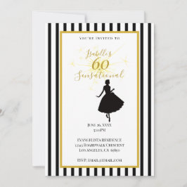 60-års inbjudan svart & guld