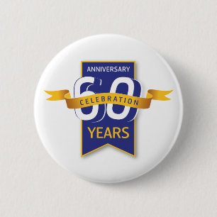60 Års Jubileumsdesign Knapp