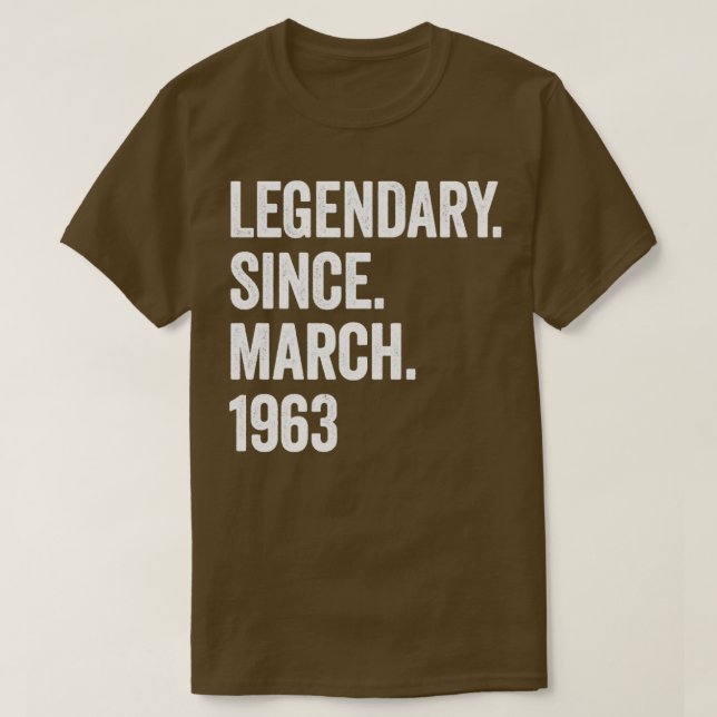 60 års legendary sedan mars 1963 60:e födelsedagen t shirt (Design framsida)
