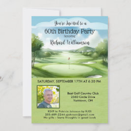 60-års mans födelsedagsfest foto Golf Inbjudningar
