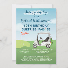 60-års överraskningsfest för herrar med golf-tema inbjudningar