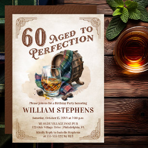60-års Scotch Födelsedagsfest i sin absoluta fullä Inbjudningar