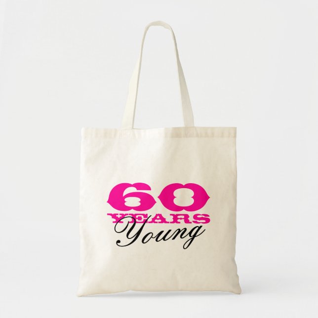 60 års Young tote bag i 60:e Födelsedagsfesten Tygkasse (Framsidan)