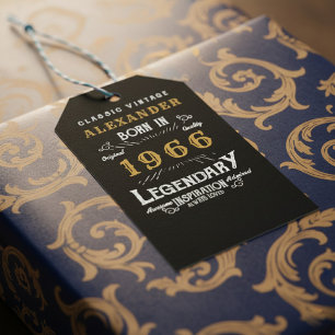 60-årsdag 1966 Lägg till namn Legend Svart Guld Presentetikett