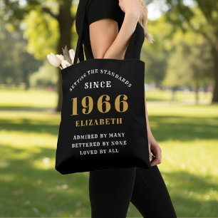 60-årsdag 1966 Svart Guld För Henne Personlig Tygkasse