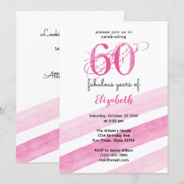 60-årsdag 60 fantastiska år ROSA Inbjudningar