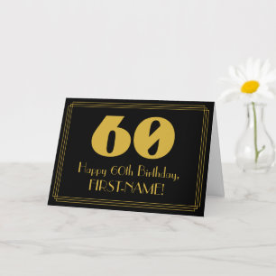 60-årsdag: Art Deco Inspirerad Utseende "60" & Nam Kort