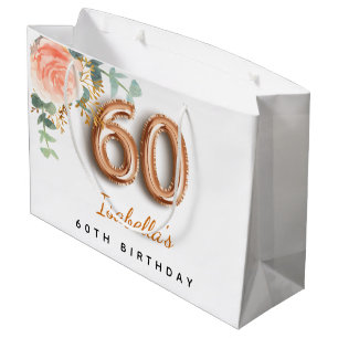 60-årsdag blommigt ro guld eucalyptus födelsedag