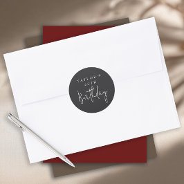 60-årsdag Enkel Minimalistisk Platt Svart Runt Klistermärke