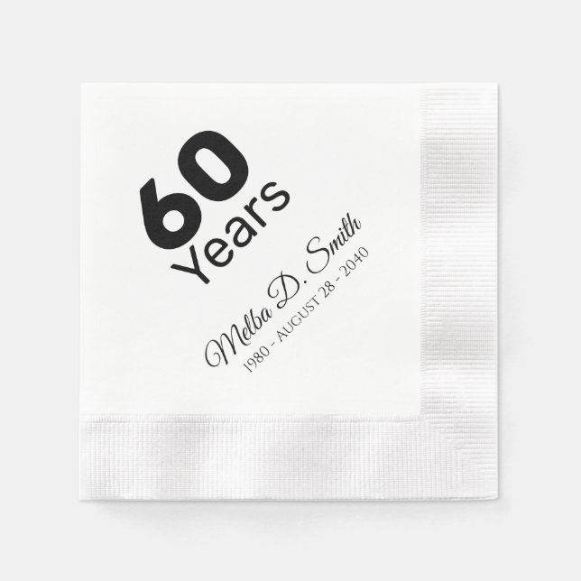 60-årsdag Födelsedagsfest Napkins Pappersservett (Framsidan)