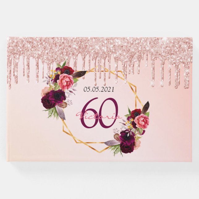 60-årsdag för blommigtarna ro guld gästböcker (Framsida)