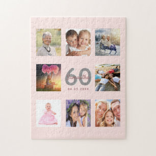 60-årsdag foto av anpassningsbarna ro guld rosa pussel