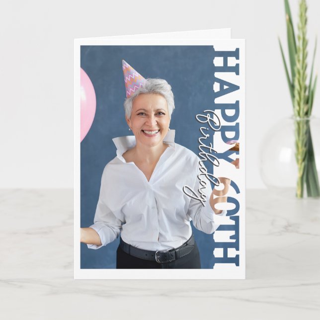 60-årsdag Foto college-kort Tack Kort (Framsida)