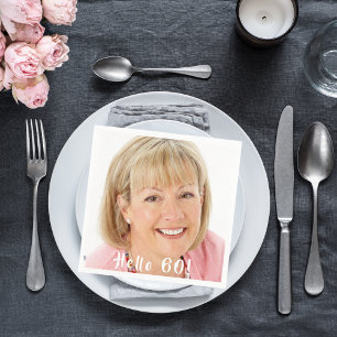 60-årsdag hej 60 fotokvinnor pappersservett