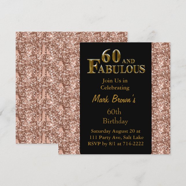 60-årsdag  inbjudningar (Fram/baksida)