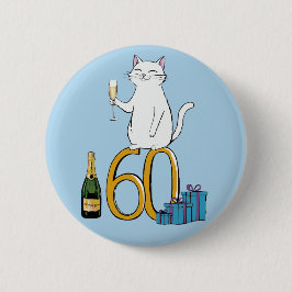 60-årsdag katt firande 60 år 60 år knapp