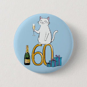 60-årsdag katt firande 60 år 60 år knapp