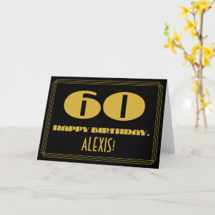 60-årsdag: Namn + Art Deco Inspirerad design "60" Kort