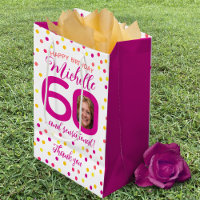 60-årsdag, prick rosa gult tack för att du föredra