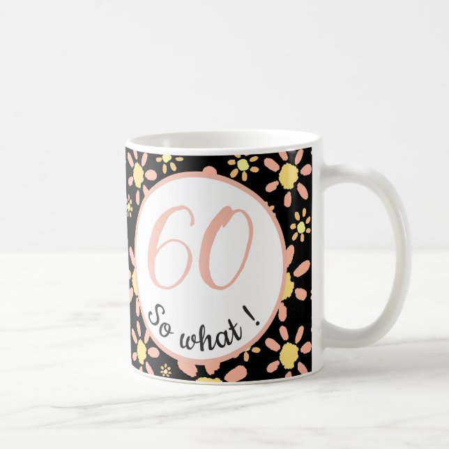 60-årsdag Roligt jag är 60 så vad Motivational Kaffemugg (Höger)