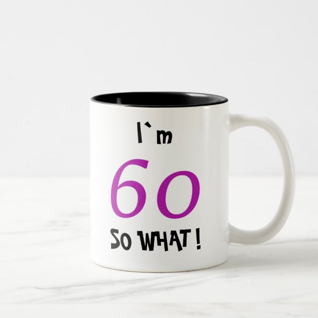 60-årsdag Roligt Motiverande Två-Tonad Mugg (Höger)