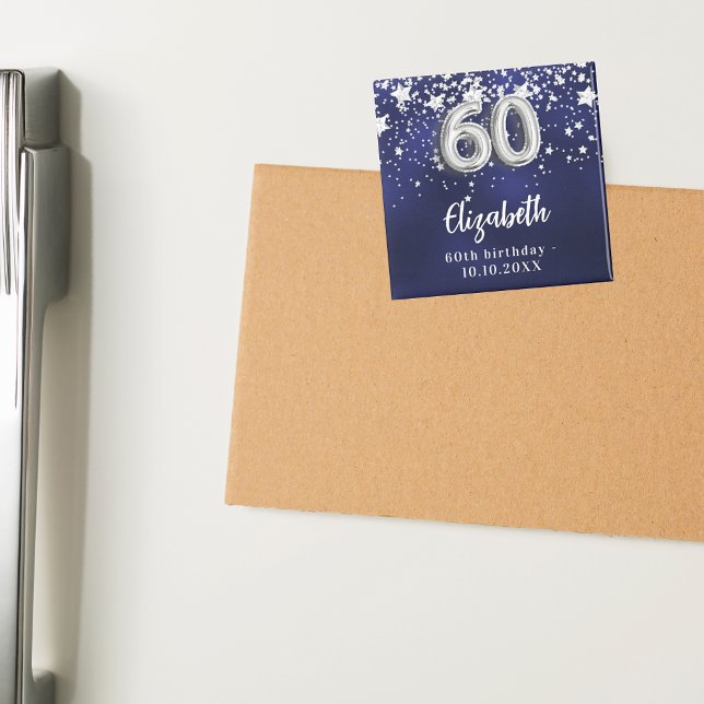 60-årsdagen av marinblå silver-stjärnor magnet (Skapare uppladdad)