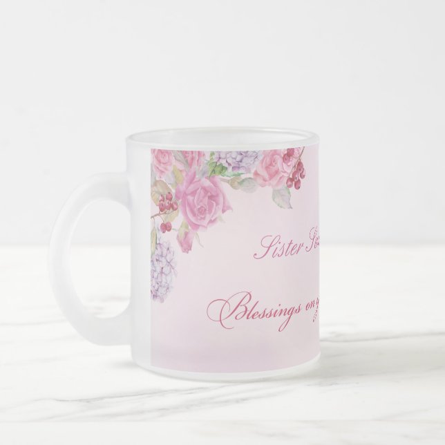 60-årsdagen av Religiösan Life Catholic Nun Frostad Glasmugg (Vänster)