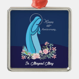 60-årsdagen av Religiösans liv, nuets Rosa, blomma Julgransprydnad Metall