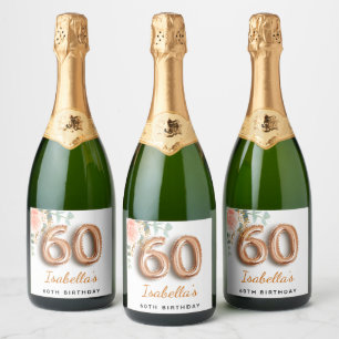 60-årsdagen blommigt ro guld eucalyptus monogram