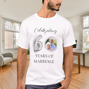 60-årsdagen för bröllop fotodiamanter i manar t shirt