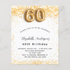 60-årsdagen för inbjudan till budget för guld glit flygblad