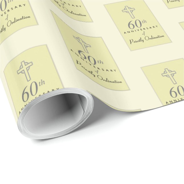 60-årsdagen för prästen Embossed Kor Presentpapper (Rullad Hörn)