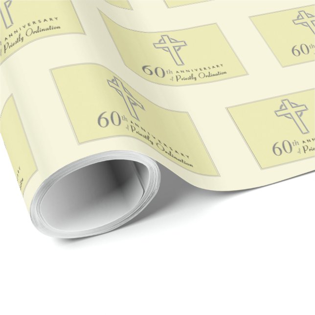 60-årsdagen för prästen Embossed Kor Presentpapper (Rullad Hörn)